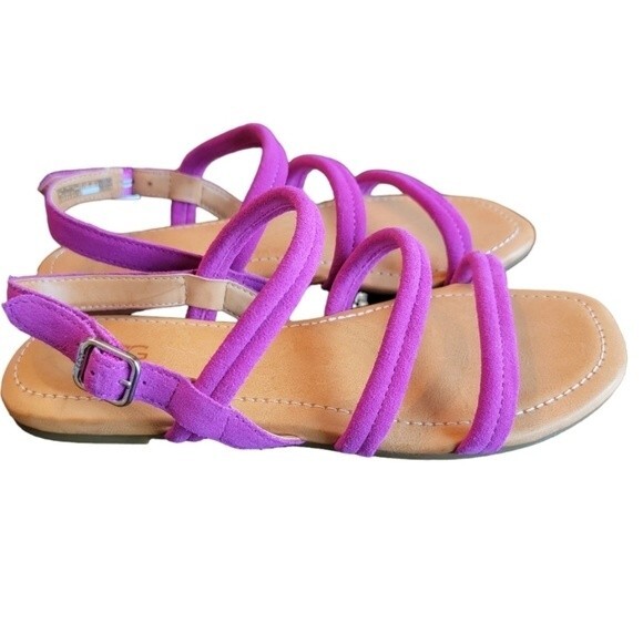 UGG women's Mytis  flat Sandal Size 6 Magenta pink strappy open toe - Picture 2 of 6